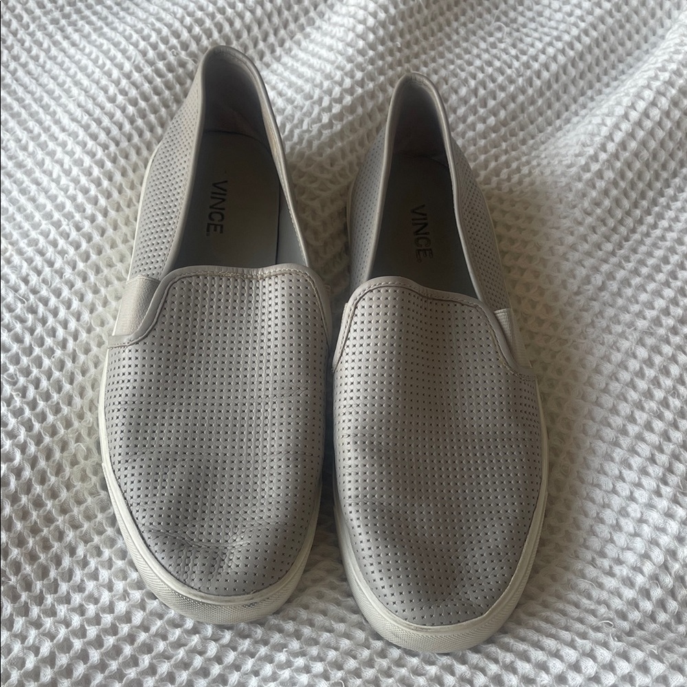 Vince Blair Women’s Perforated Slider Sneakers Gray - Size 9